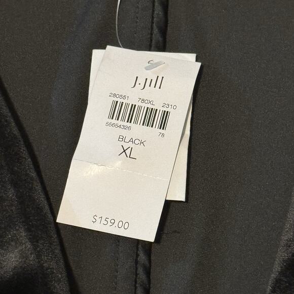 NWT! J JILL WEAREVER BLACK VELVET KNIT BLAZER-XL ONE BUTTON FRONT-GORGEOUS! - Picture 6 of 6